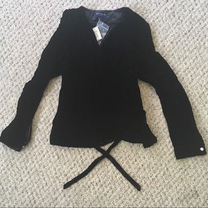NWT Vintage Velvet Wrap Top